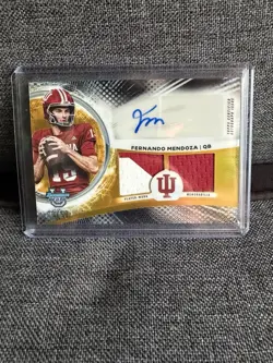 Fernando Mendoza 2025 Bowman Best U Patch Auto Gold /50 Indiana Raiders - Image 1