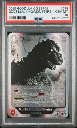 PSA 10 Godzilla Card Game Godzilla, King of the Monsters EBP01-075 SR Foil - Image 1