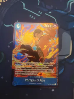 One Piece Card TCG OP13-119 Portgas.D.Ace Store Treasure Cup Winner SEC Promo NM - Image 1