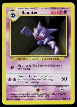 Pokemon Card Base Set Haunter 29/102 Uncommon 1999-2000 4th Print UK Exclusive - Image 1