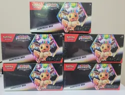 Pokemon Scarlet & Violet Prismatic Evolutions Sealed Surprise Box Lot Of (5) NEW - Image 1