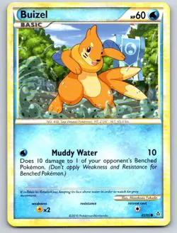 Buizel 45/95 Common HGSS Unleashed Pokemon Lightly Played - Image 1