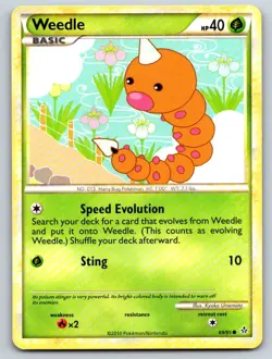 Weedle 69/95 Common HGSS Unleashed Pokemon Lightly Played - Image 1