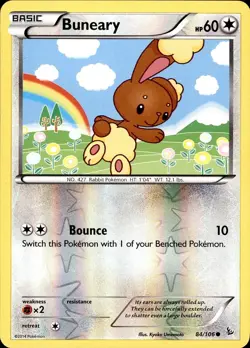 POKEMON BUNEARY 84 FLASHFIRE 106 COMMON REVERSE HOLO LP - Image 1