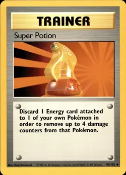 POKEMON SUPER POTION 90 BASE SET UNLIMITED 102 UNCOMMON LP - Image 1