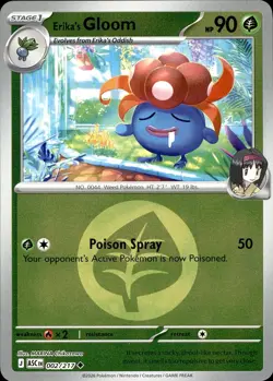 POKEMON ERIKA'S GLOOM 002/217 ASCENDED HEROES HOLO REVERSE HOLO NM - Image 1