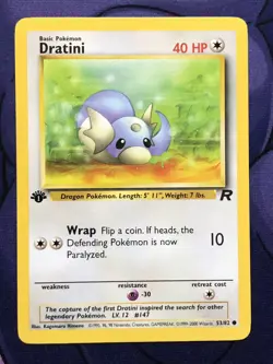 Dratini 53/82 - Team Rocket First 1st Edition - Vintage WOTC Pokemon — NM LP - Image 1