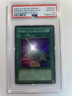 Harpie’s Feather Duster TP8-EN002 PSA 10 Gem Mint Pop 16 Super Rare YuGiOh - Image 1