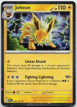 Jolteon 029/131 Cosmos Holo Rare Prismatic Evolutions Pokemon Holo Near Mint - Image 1