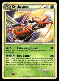 Kricketune 24/102 Pokemon Card Triumphant Rare 80 HP Lightly Played PQ - Image 1