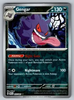 Gengar 057/091 Uncommon Paldean Fates Pokemon Reverse Holo - Image 1