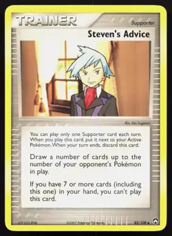 STEVEN'S ADVICE 83/108 UNCOMMON POWER KEEPERS POKEMON LP - Image 1