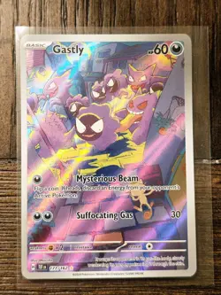 Pokemon TCG Gastly Illustration Rare IR Holo Card 177/162 Temporal Forces - Image 1