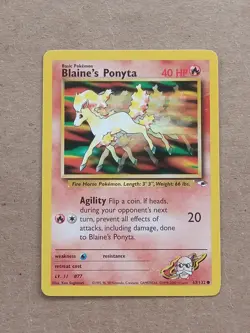 Blaine's Ponyta 63/132 Common Gym Heroes Pokemon Unlimited Lightly Played - Image 1