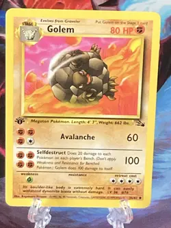 Golem 36/62 Fossil Regular 1st Edition WOTC Pokemon - Image 1