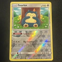 2019 Pokemon Unbroken Bonds Reverse Holo Rare Snorlax 158/214 EX - Image 1