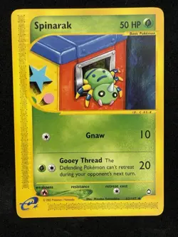 Spinarak 62/147 Aquapolis Uncommon Pokemon NM - Image 1