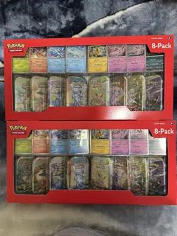 2 Pokemon TCG Prismatic Evolutions Costco 8 Mini-Tin Bundle w/Promo Cards SEALED - Image 3
