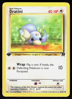 Dratini 53/82 Common Team Rocket Pokemon 1st Edition LP 01-07-56 - Image 1