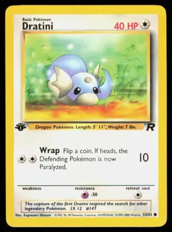 1ST EDITION DRATINI 53/82 VINTAGE COMMON TEAM ROCKET POKEMON - Image 1