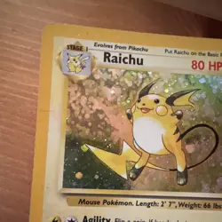 Pokemon TCG Raichu 16/130 Base Set 2 Holo Rare Unlimited English 80 HP 1999 - Image 3