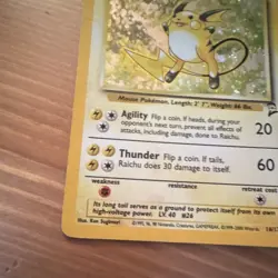 Pokemon TCG Raichu 16/130 Base Set 2 Holo Rare Unlimited English 80 HP 1999 - Image 4