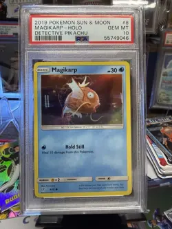 POKEMON SUN & MOON DETECTIVE PIKACHU #8 MAGIKARP-HOLO PSA 10 - Image 1