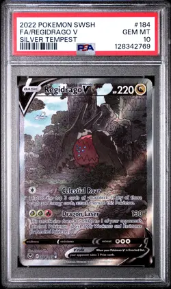 2022 POKEMON SWORD & SHIELD SILVER TEMPEST #184 FULL ART/REGIDRAGO V PSA 10 - Image 1