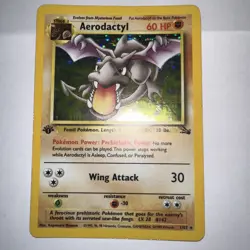 1999 Pokemon Aerodactyl 1st Edition Holo Fossil 1/62 NM - Image 1