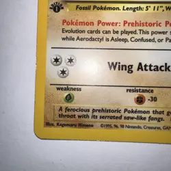 1999 Pokemon Aerodactyl 1st Edition Holo Fossil 1/62 NM - Image 2
