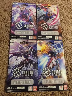 4xNewtype Rising Gundam Card Game Blister Pack Boosters ALL ART - Image 1