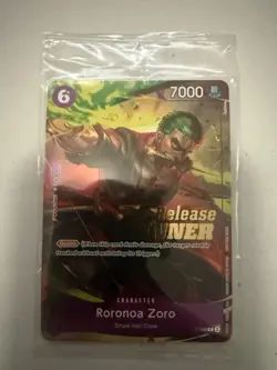 Roronoa Zoro OP-06 Pre-Release Winner Promo SEALED P-045 One Piece Card English - Image 1