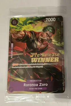 Roronoa Zoro OP-06 Pre-Release Winner Promo SEALED P-045 One Piece Card English - Image 1