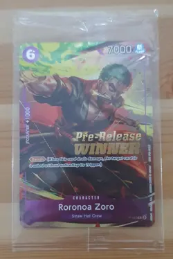 Roronoa Zoro OP-06 Pre-Release Winner Promo SEALED P-045 One Piece Card English - Image 1