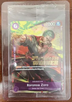 Roronoa Zoro OP-06 Pre-Release Winner Promo SEALED P-045 One Piece Card English - Image 1