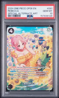 2024 ONE PIECE OP06-WINGS OF THE CAPTAIN SPECIAL ALTERNATE ART REBECCA PSA 10 - Image 1