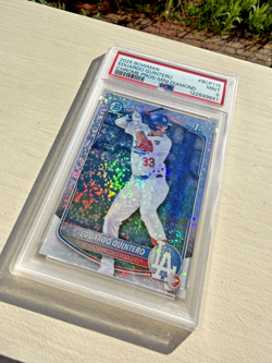 Eduardo Quintero 2025 1st Bowman Chrome #BCP-115 Mini-Diamond Refractor PSA 9 - Image 3