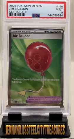 2025 Pokemon Mega Evolution Air Balloon #166/132 Ultra Rare Graded PSA 9 MINT - Image 1