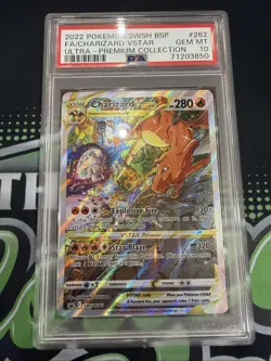 2022 POKEMON SWSH BLACK STAR PROMO #262 FULL ART/CHARIZARD VSTAR PSA 10 - Image 1