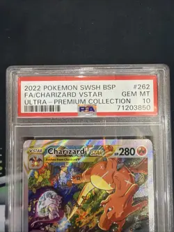 2022 POKEMON SWSH BLACK STAR PROMO #262 FULL ART/CHARIZARD VSTAR PSA 10 - Image 2