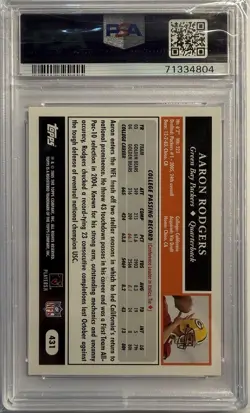 AARON RODGERS Topps 2005 #431 PSA 9 ROOKIE CARD RC Packers - Image 2