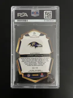Lamar Jackson - Die-Cut Rookie Prizm - Neon Green - 38/49 - PSA 9 - Image 2