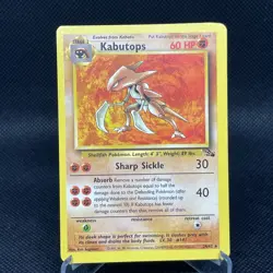Kabutops #24 24/62 Unlimited Fossil Non-Holo Rare Vintage WOTC Pokemon Card MP - Image 1