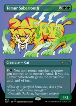 MTG Temur Sabertooth (308) - Borderless, Secret Lair Drop Series, Near Mint, Eng - Image 1