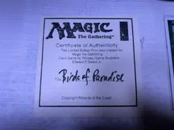 Magic: The Gathering Birds of Paradise 2 Cards Hard Signed Beard Jr COA Framed - Image 5