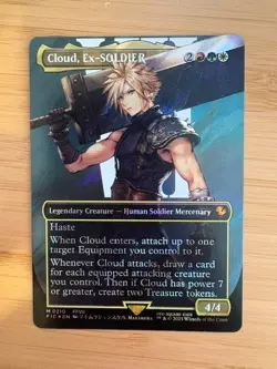 MTG Cloud Ex-SOLDIER (Borderless) (Surge Foil) (0210) Final Fantasy Foil NM/Mint - Image 1
