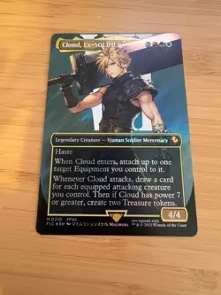 MTG Cloud Ex-SOLDIER (Borderless) (Surge Foil) (0210) Final Fantasy Foil NM/Mint - Image 2