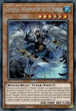 Yu-Gi-Oh Card - BLTR-EN006 - GEORGIUS, SWORDMAN OF THE ICE BARRIER (secret rare) - Image 1