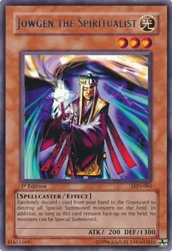 Yu-Gi-Oh Card - LON-061 - JOWGEN THE SPIRITUALIST (rare) [1st Edition] - NM - Image 1