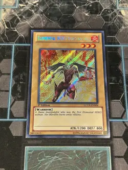 Yugioh TCG Elemental Hero Burstinatrix LCGX-EN004 1st Ed Secret Rare Near Mint - Image 1